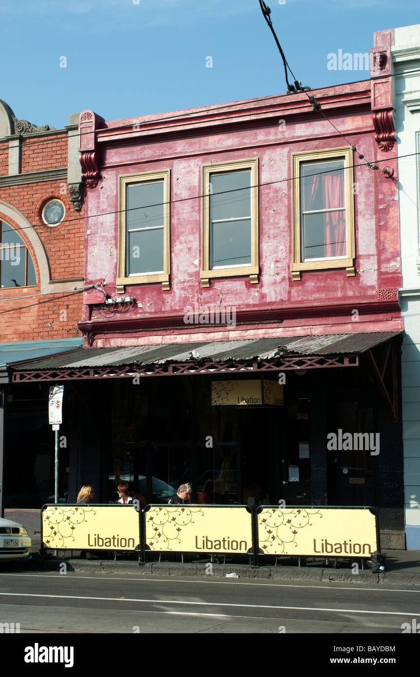 Cafe on Brunswick Street Fitzroy Melbourne Victoria Australia Stock Photo