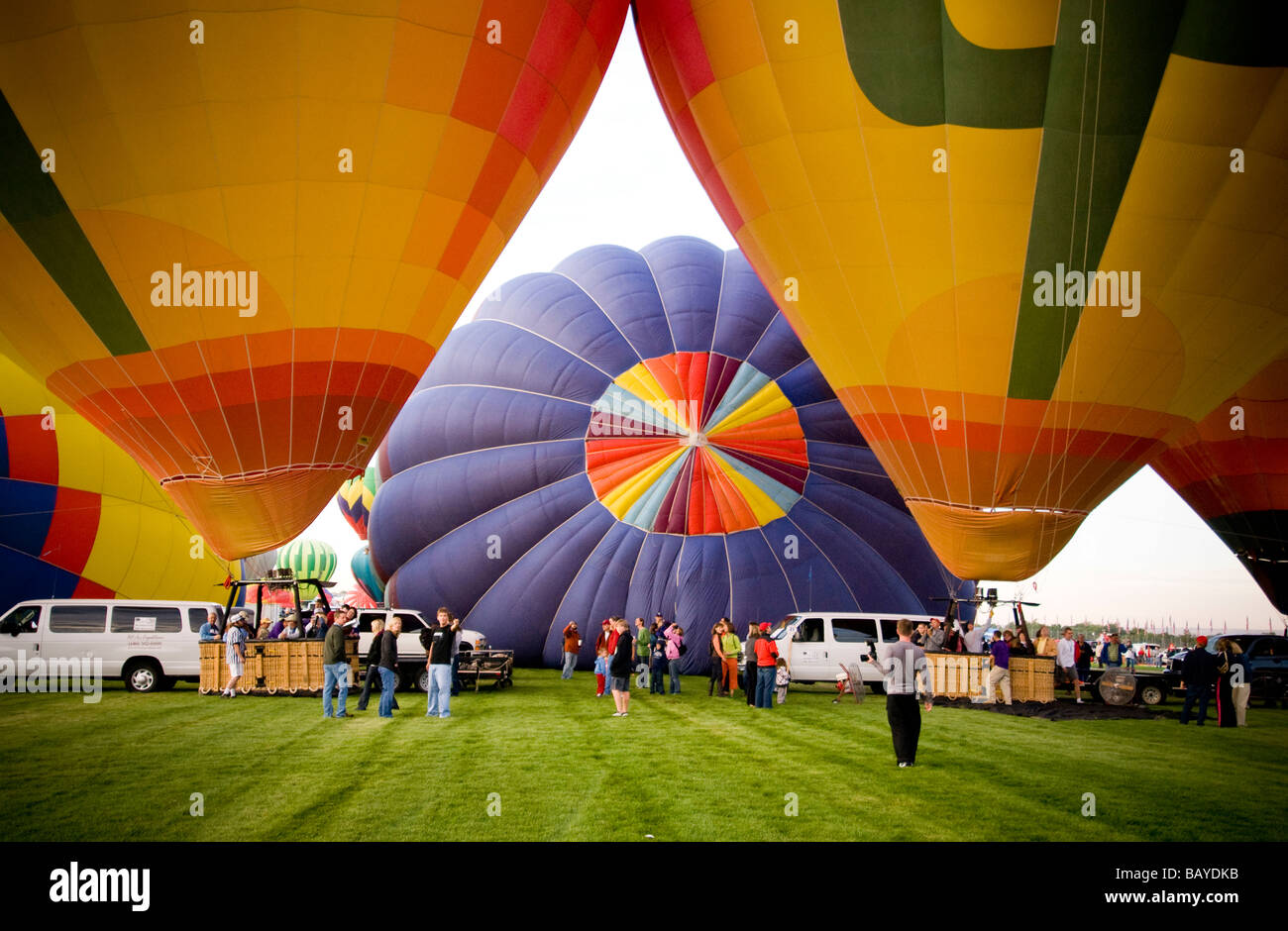 Balloons prepare for liftoff at the 2008 Albuquerque, New Mexico Balloon Fiesta Stock Photo