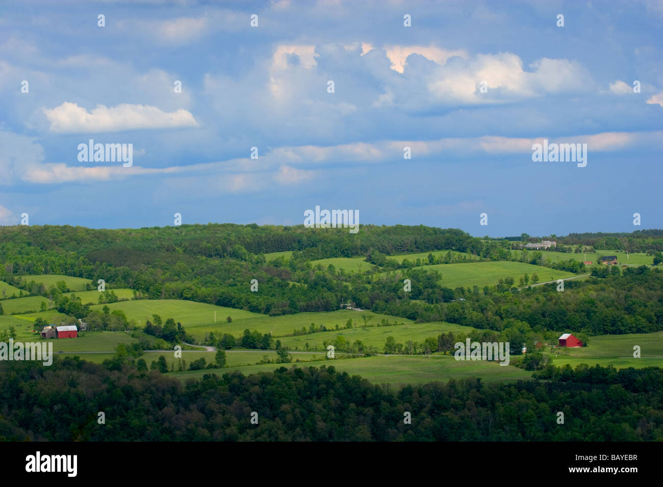 Rolling green farmland of Schoharie Valley New York Stock Photo Alamy