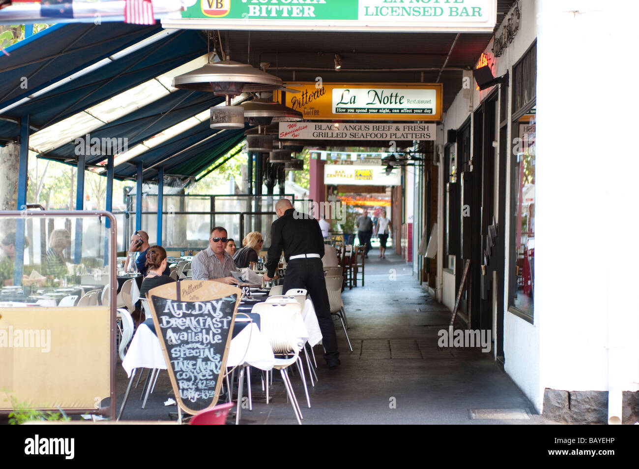 Restaurant in Lygon Street Carlton suburb Melbourne Victoria Australia Stock Photo