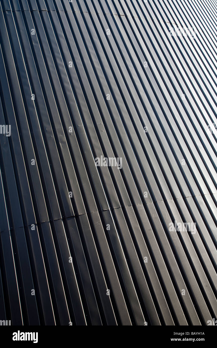 Wall made of corrugated iron sheets ( CGI ) Stock Photo
