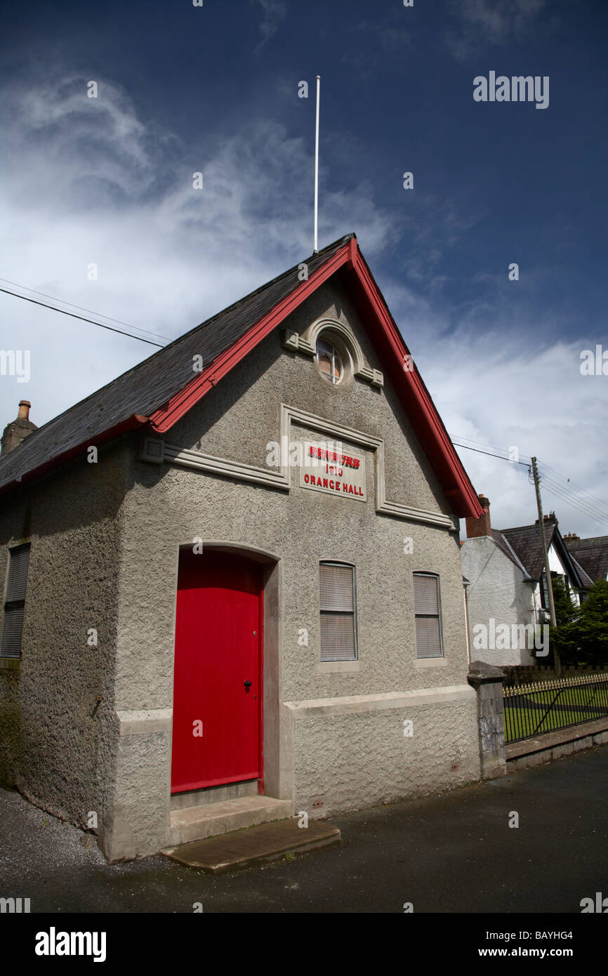 small orange hall owned by the orange order protestant religious group in benbub county tyrone northern ireland Stock Photo