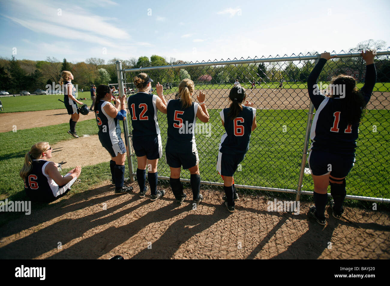 softball high school team sports Stock Photo Alamy