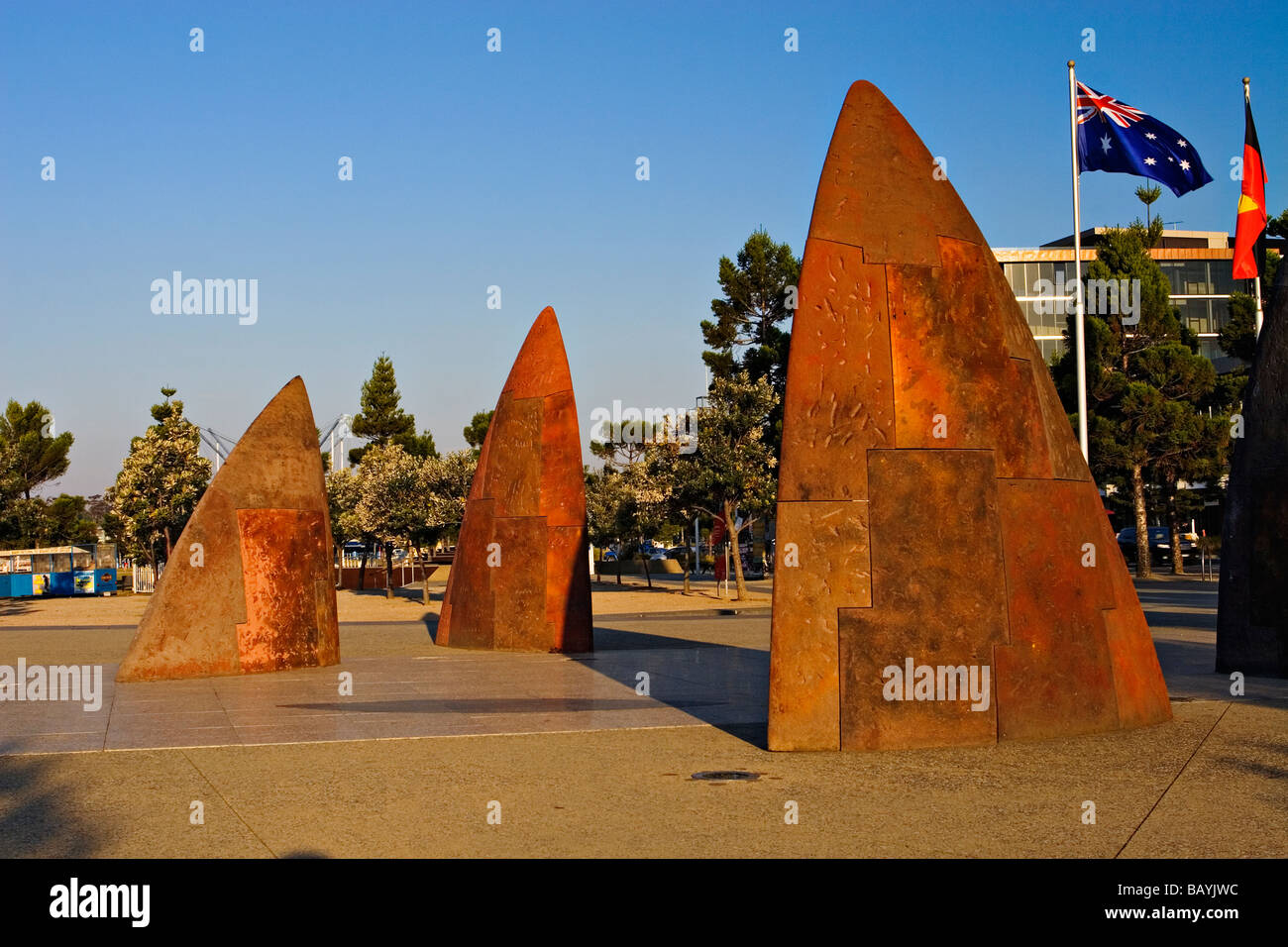 Geelong Sculptures / The North Sculptures on the foreshore promenade.Geelong Victoria Australia. Stock Photo