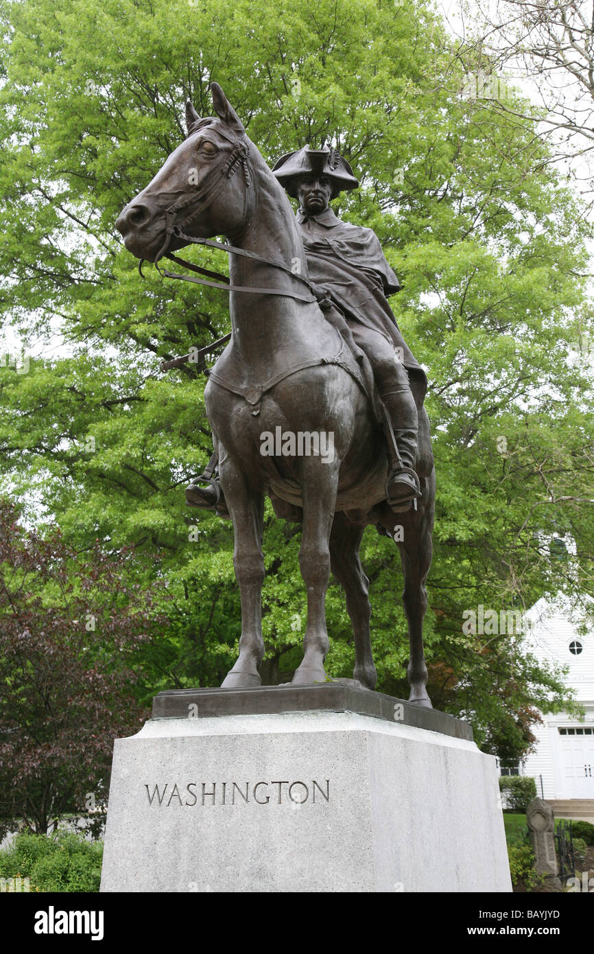 Statue of George Washington on his horse, Morristown, NJ  USA, United States Morris County Stock Photo