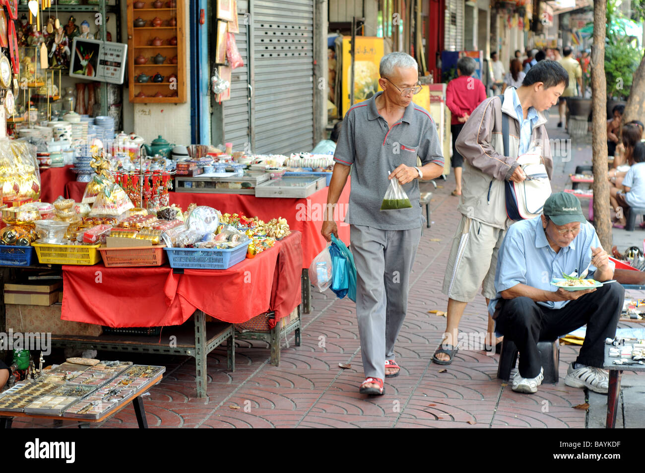 thanon charoen krung scene chinatown bangkok thailand Stock Photo