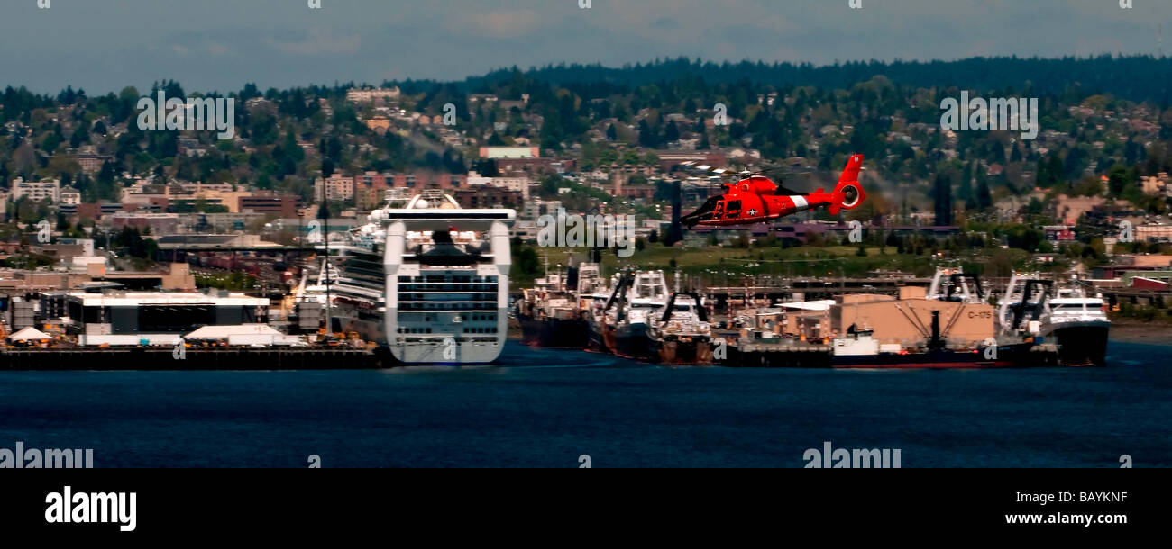 "Coast Guard Helicopter" Stock Photo