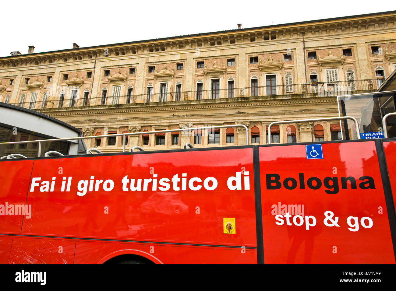 Tourist bus Bologna Italy Stock Photo Alamy