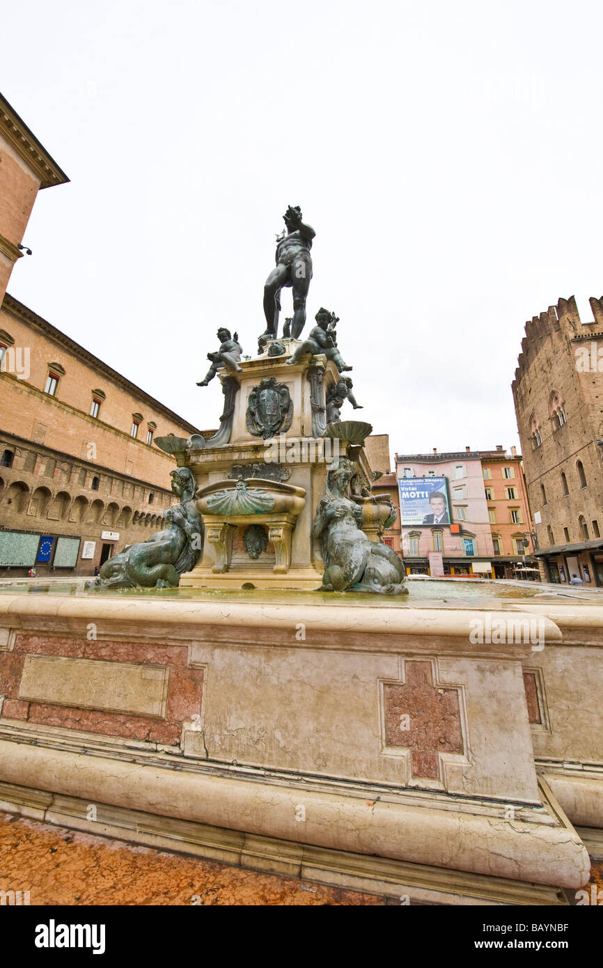 Fountain of Neptune by Gianbologna Bologna Italy Stock Photo