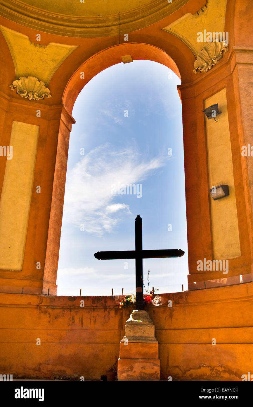 The sanctuary of the Virgin of San Luca on the top of the Colle della Guardia Bologna Italy Stock Photo