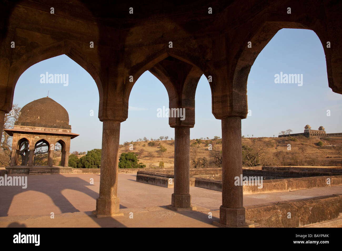 Baz Bahadurs Palace at the Ruins of Mandu in Madhya Pradesh India Stock Photo