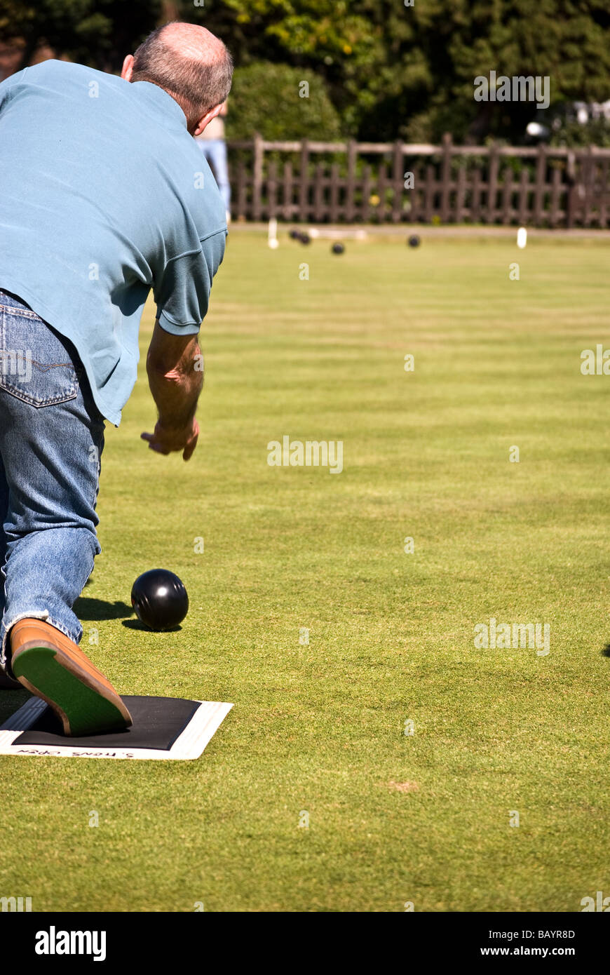 Man Playing Bowls Stock Photo