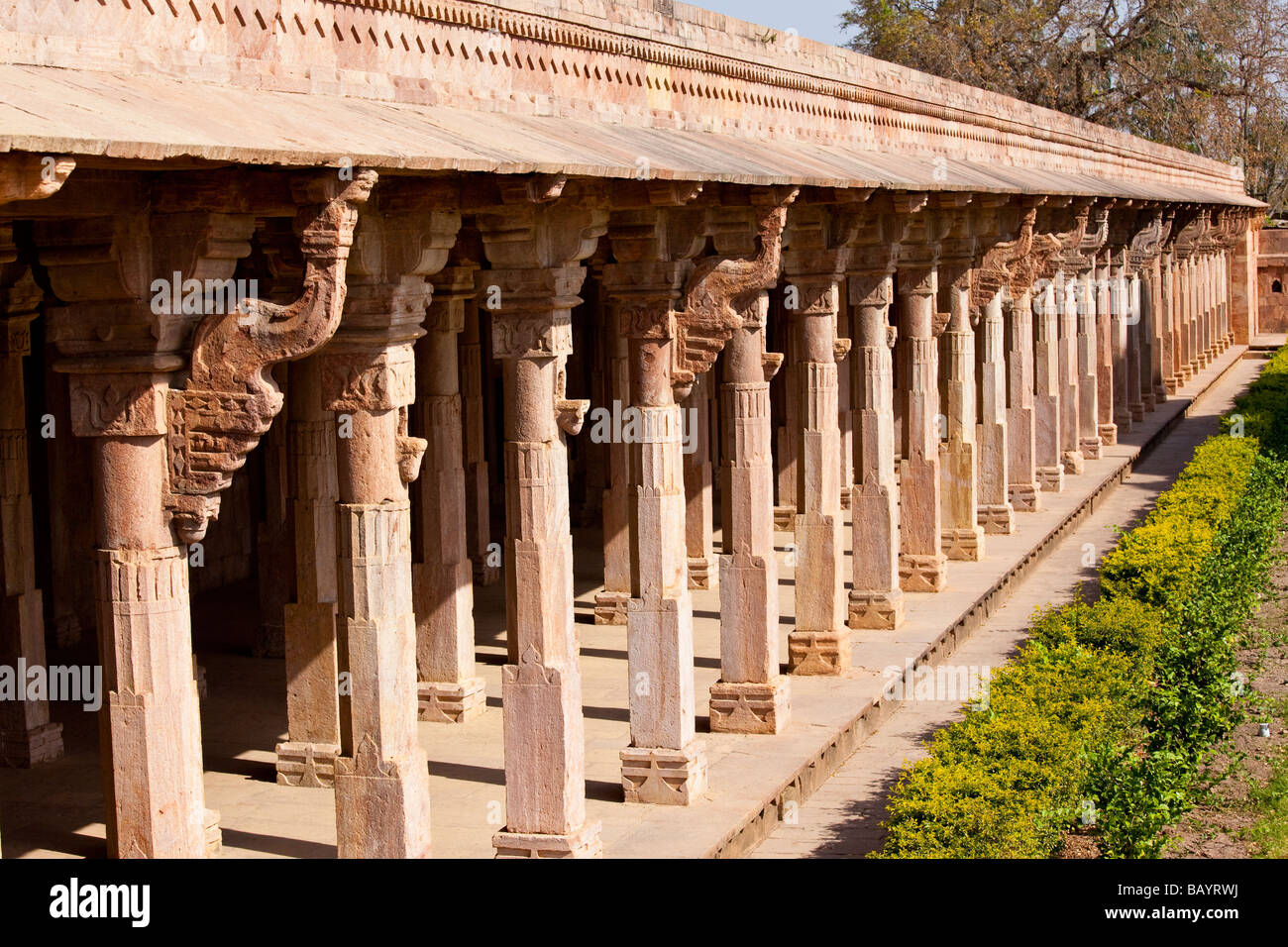 Hindu Pillars at Hoshang Shahs Tomb at the Ruins of Mandu in Madhya ...