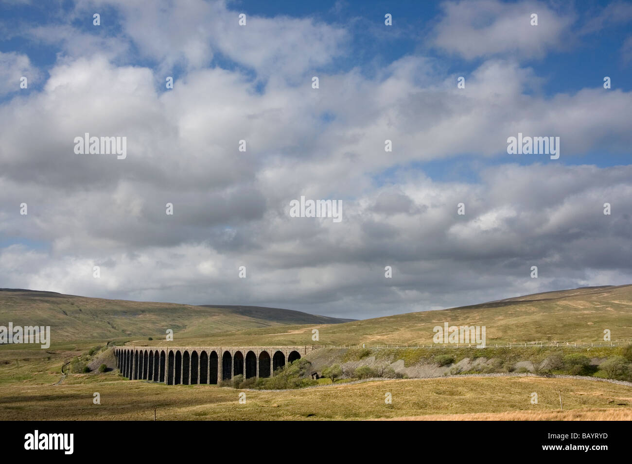 A view of Ribblehead Viaduct in the Yorkshire Dales National Park, North Yorkshire, UK Stock Photo