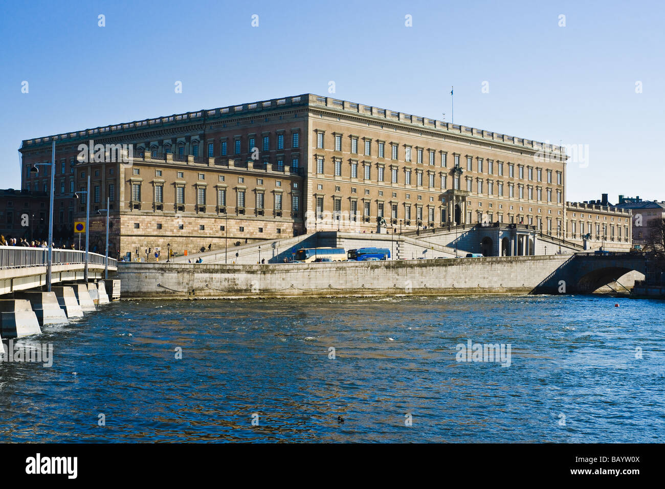 The royal palace by the waterfront in the old town of Stockholm Sweden Stock Photo
