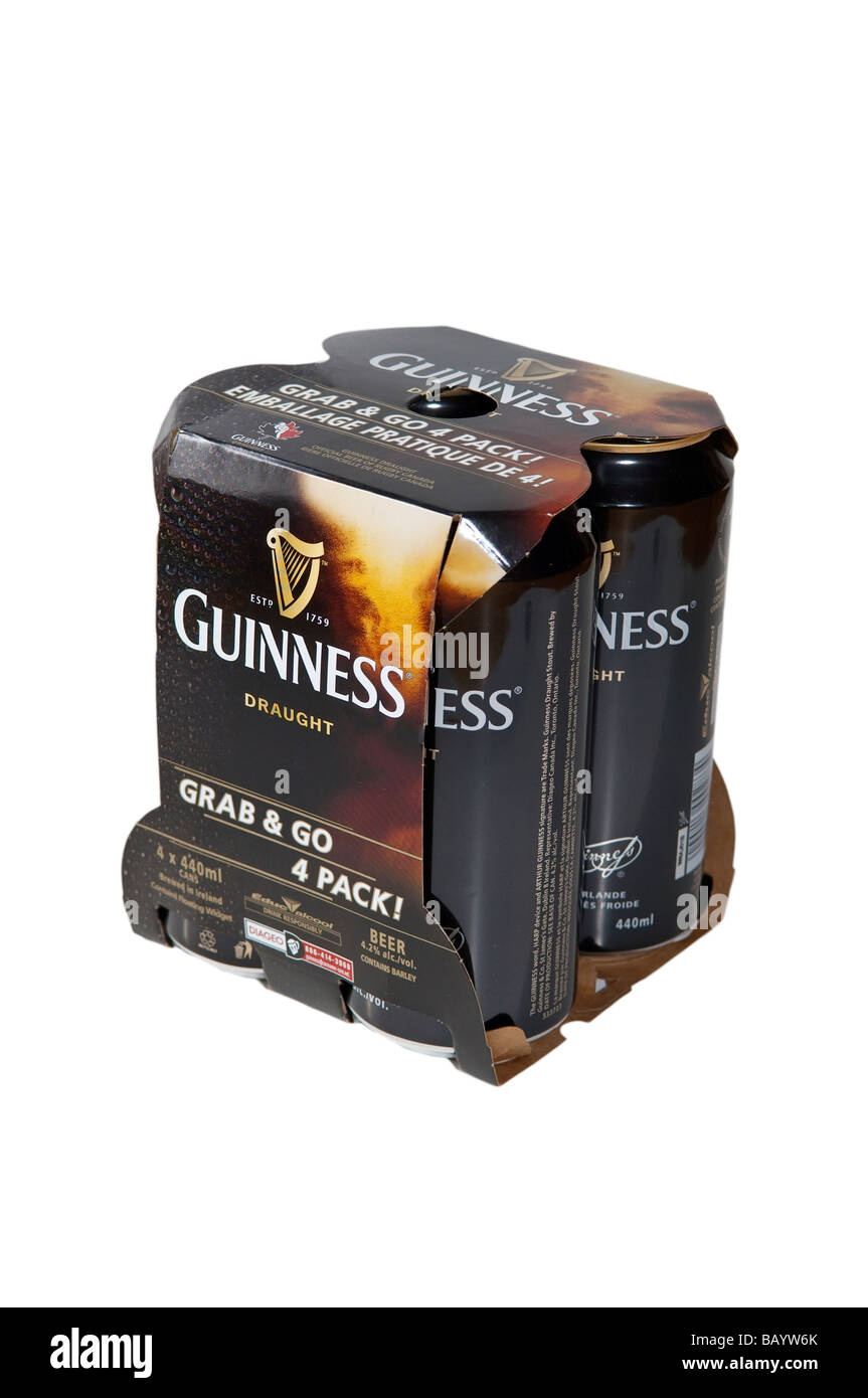 A 4 pack of 440ml cans of Guinness, canadian Edition Stock Photo Alamy