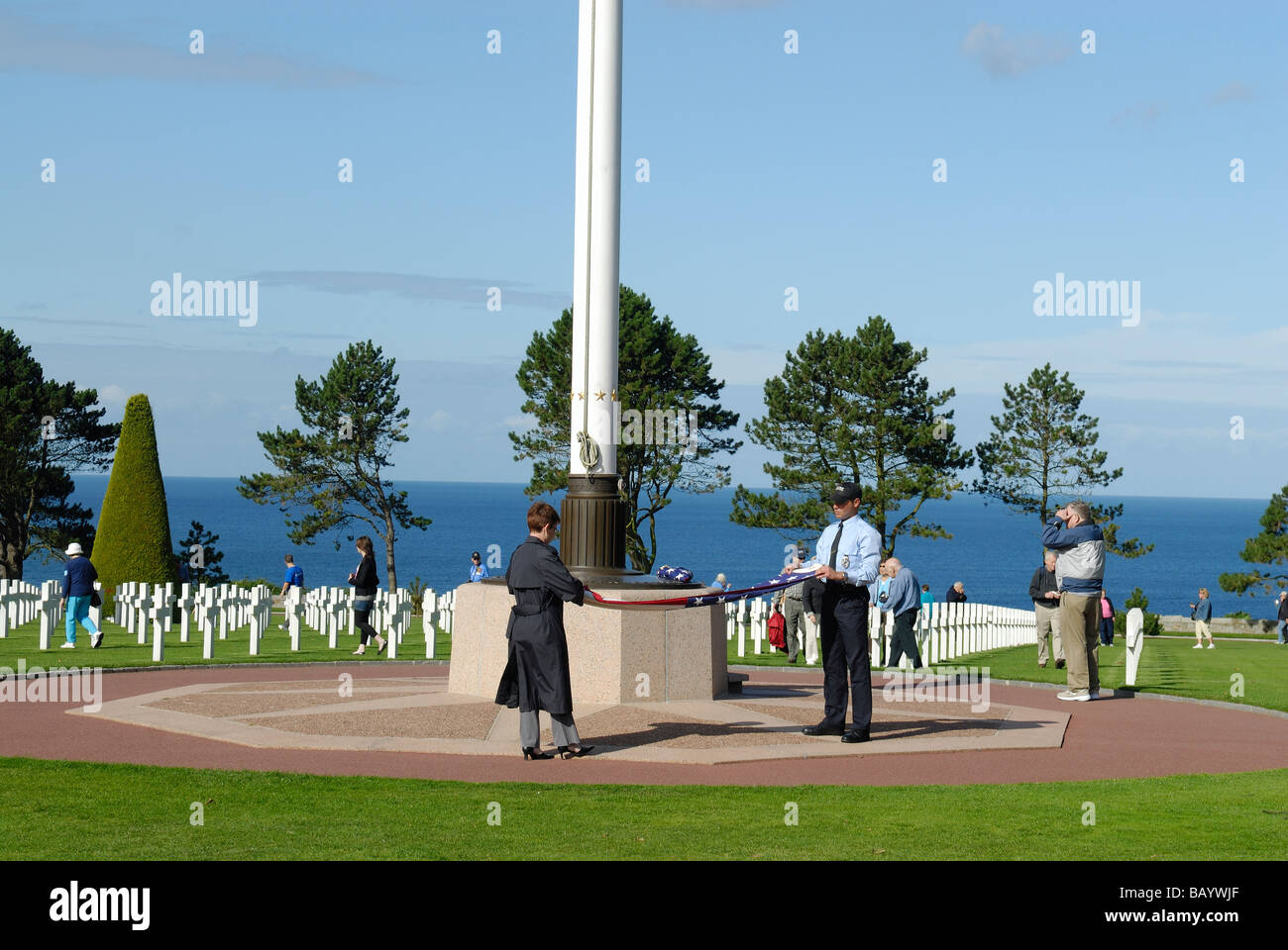Normandy American cemetery and Memorial in Colleville sur Mer Stock Photo