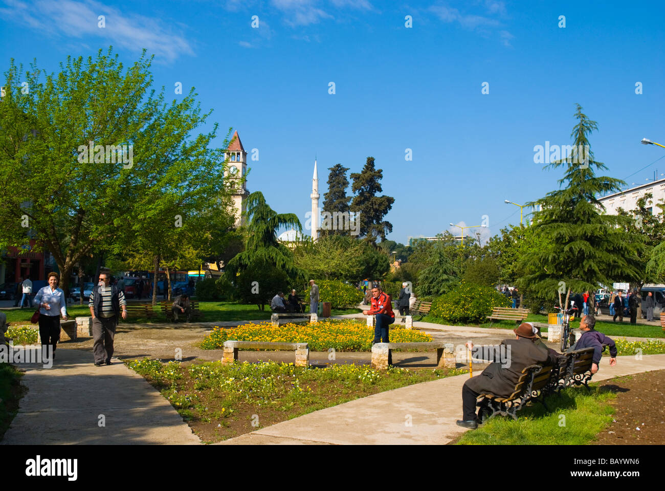 Park in central Tirana Albania Europe Stock Photo