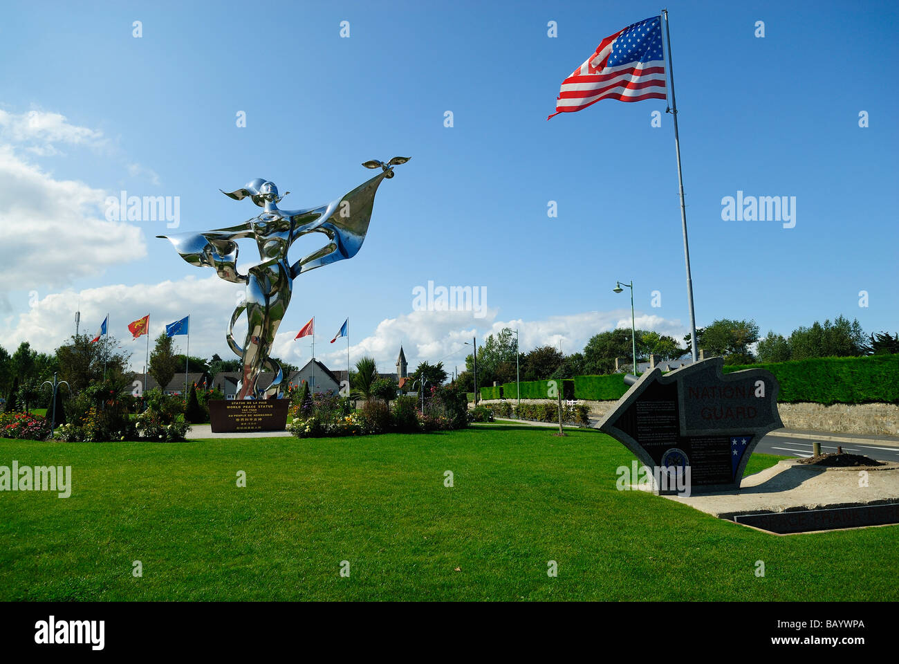 Statue of Peace commemorating the D-DAY Grand Camp Maisy Stock Photo