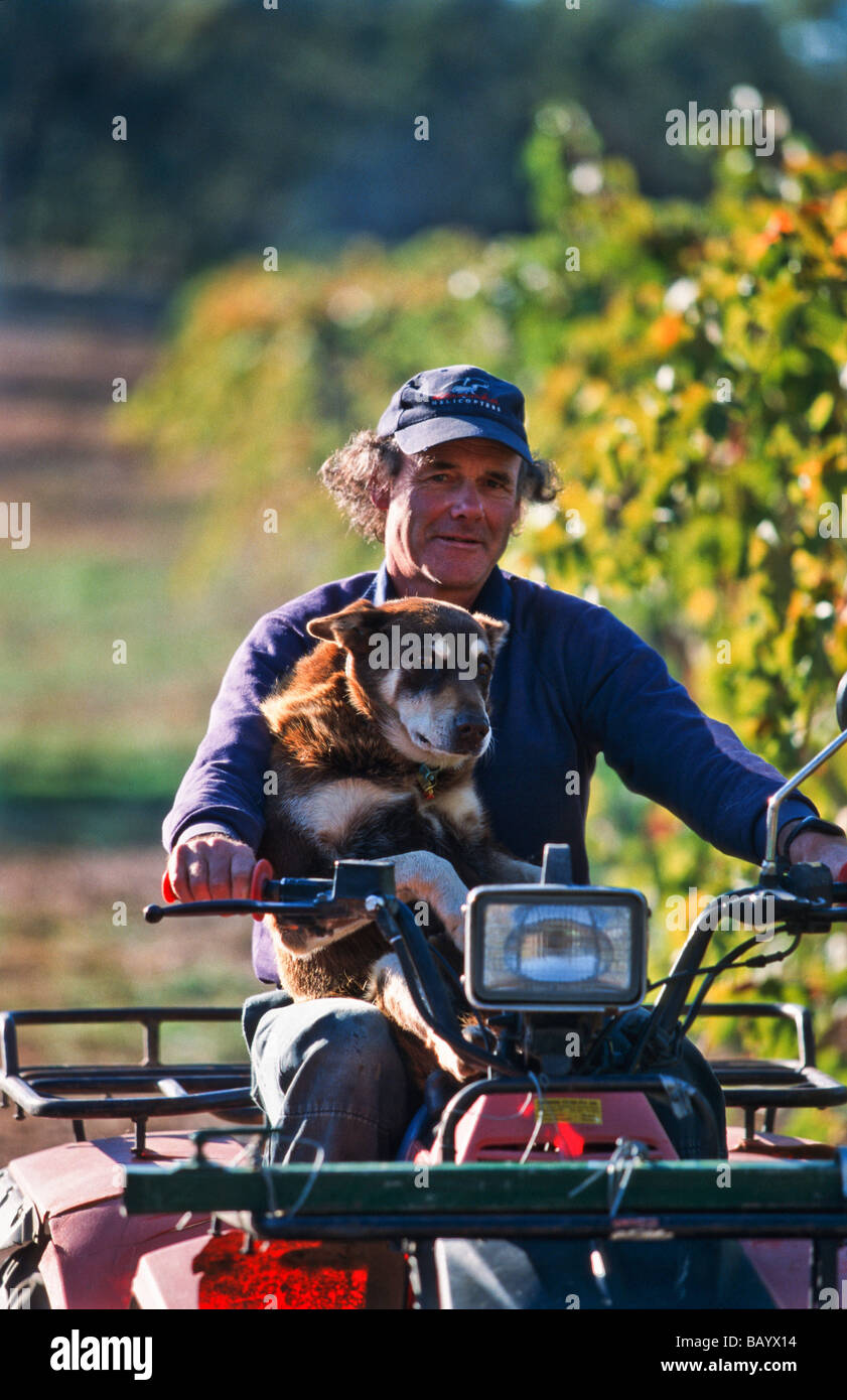 Farmer and faithful friend, Australia Stock Photo