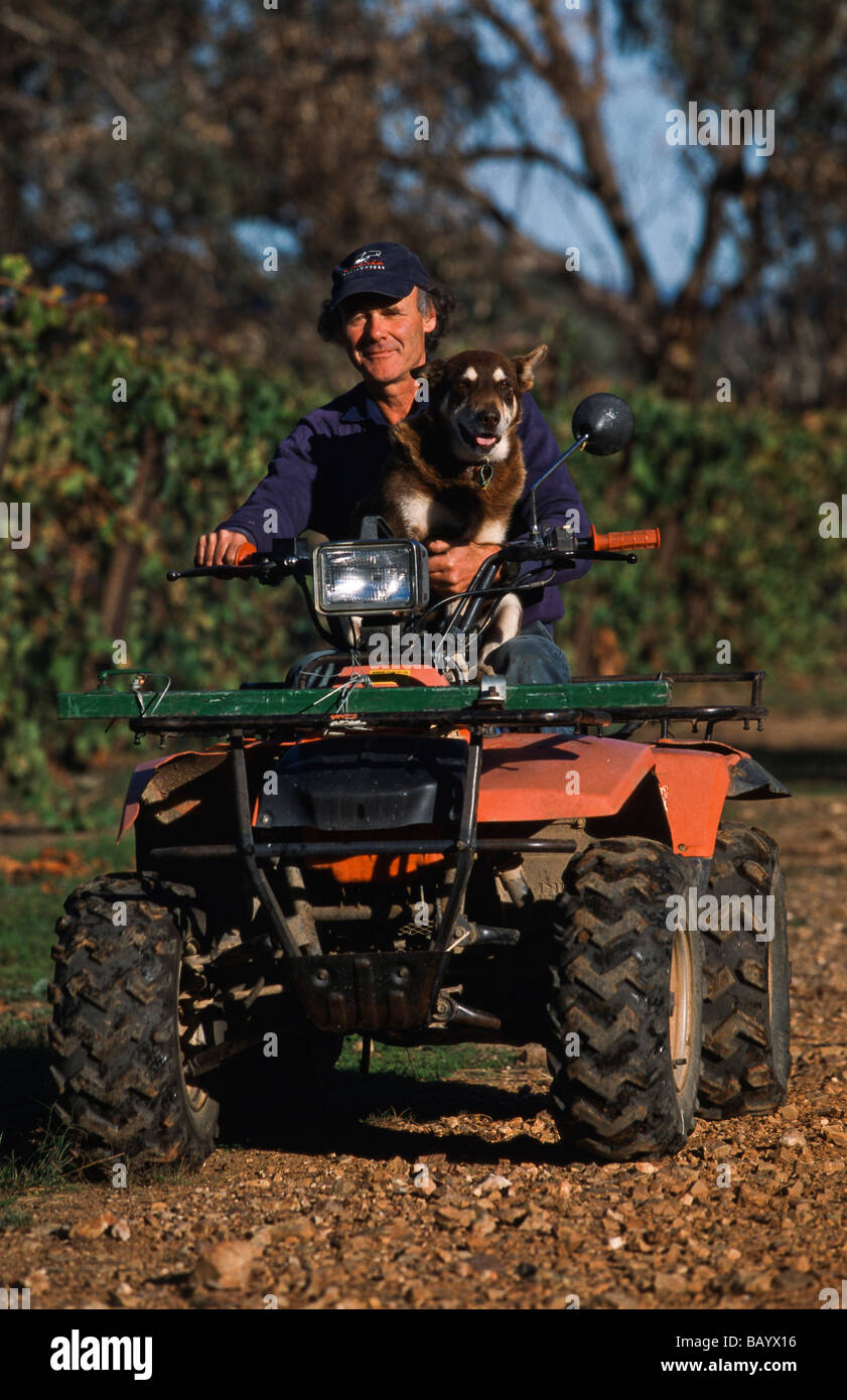 Farmer and faithful friend, Australia Stock Photo