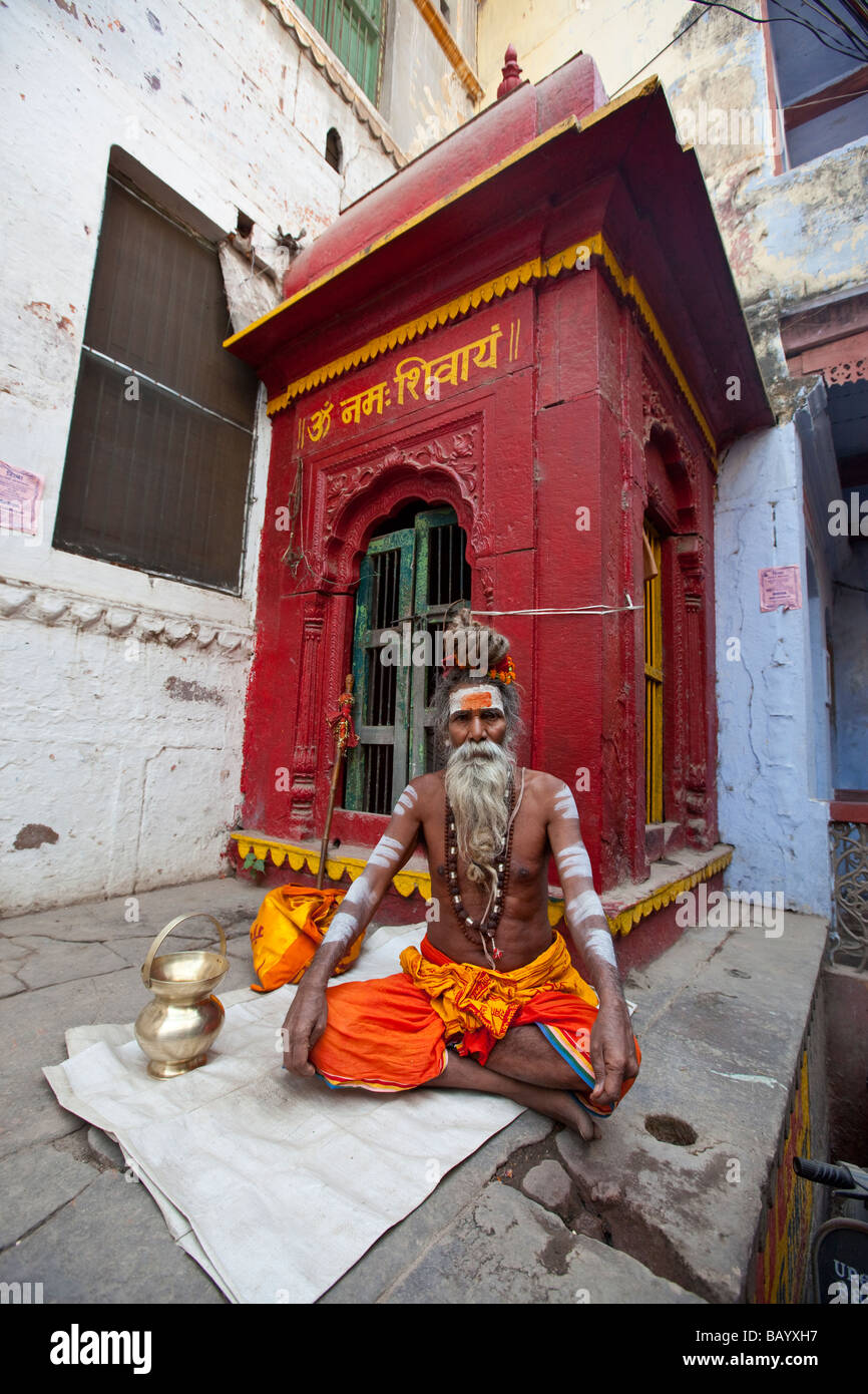 Sadhu Hindu Holy Man in Varanasi India Stock Photo