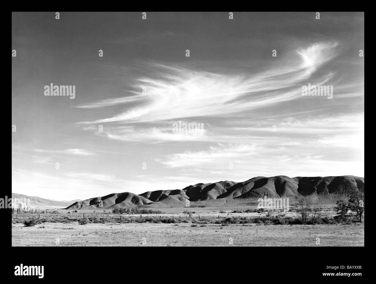Landscape at Manzanar Stock Photo