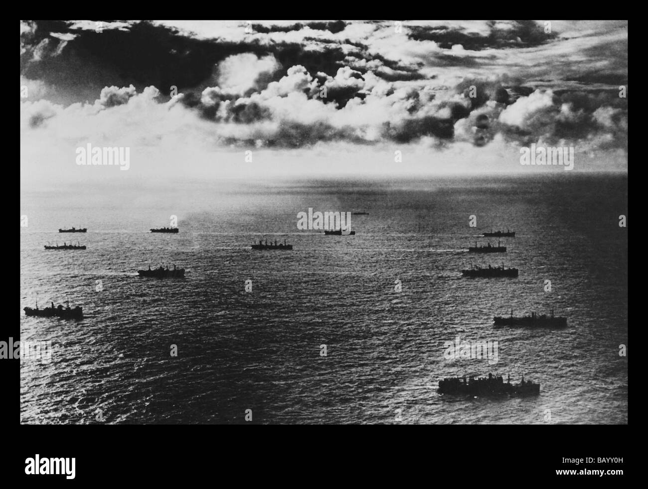 Liberty Ships in Convoy Stock Photo