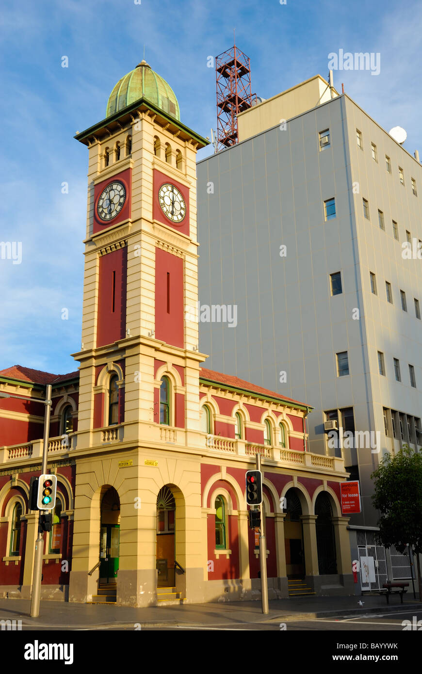 Redfern Post Office Sydney, with clock tower. The architecture is typical of Victorian post office buildings in Australia. Stock Photo