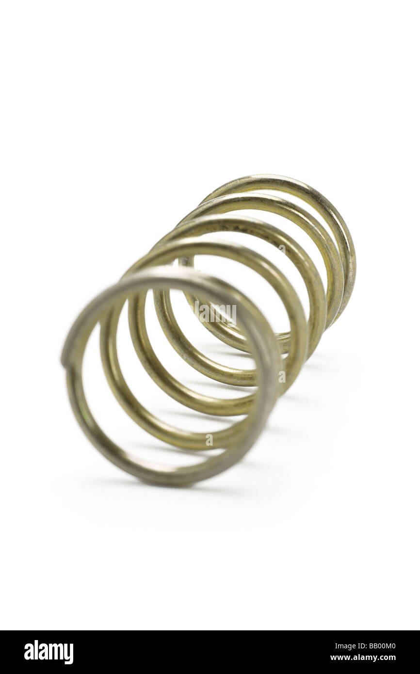Metal spring coil isolated on white background Stock Photo - Alamy