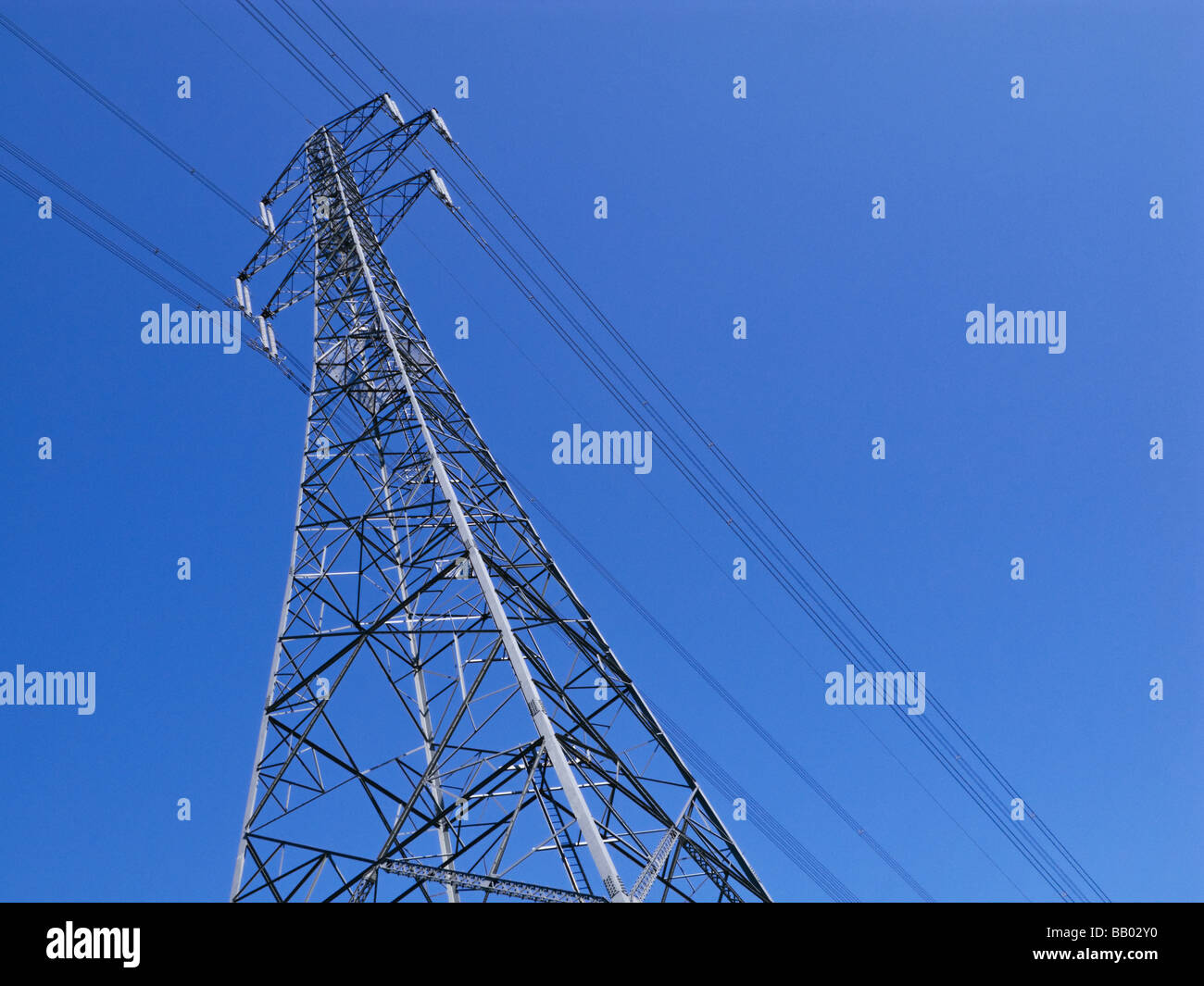 Electricity Pylon, UK - looking up Stock Photo