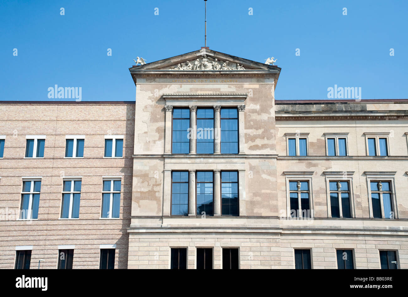 Facade of reconstructed Neues Museum on Museuminsel in central Berlin Stock Photo