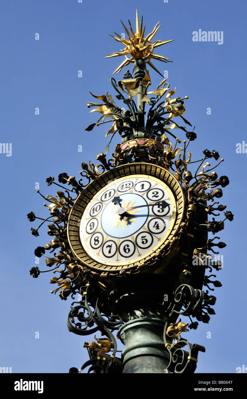 Dewailly clock in Amiens, France, Stock Photo