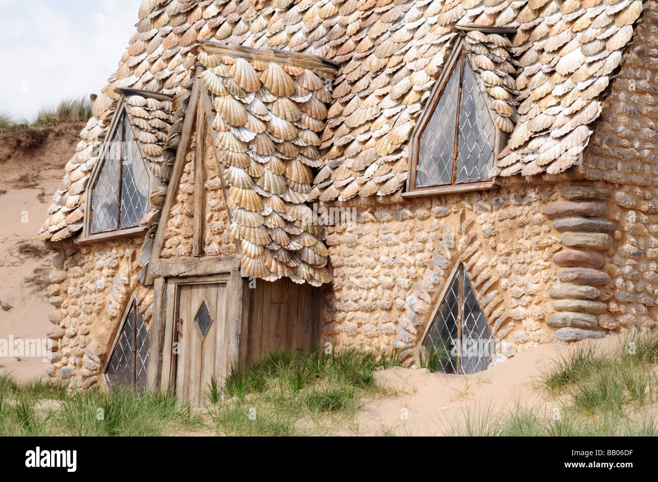 Close up of Shell Cottage set for Harry Potter film Deathly Hallows Freshwater West Pembrokeshire  Wales UK Stock Photo
