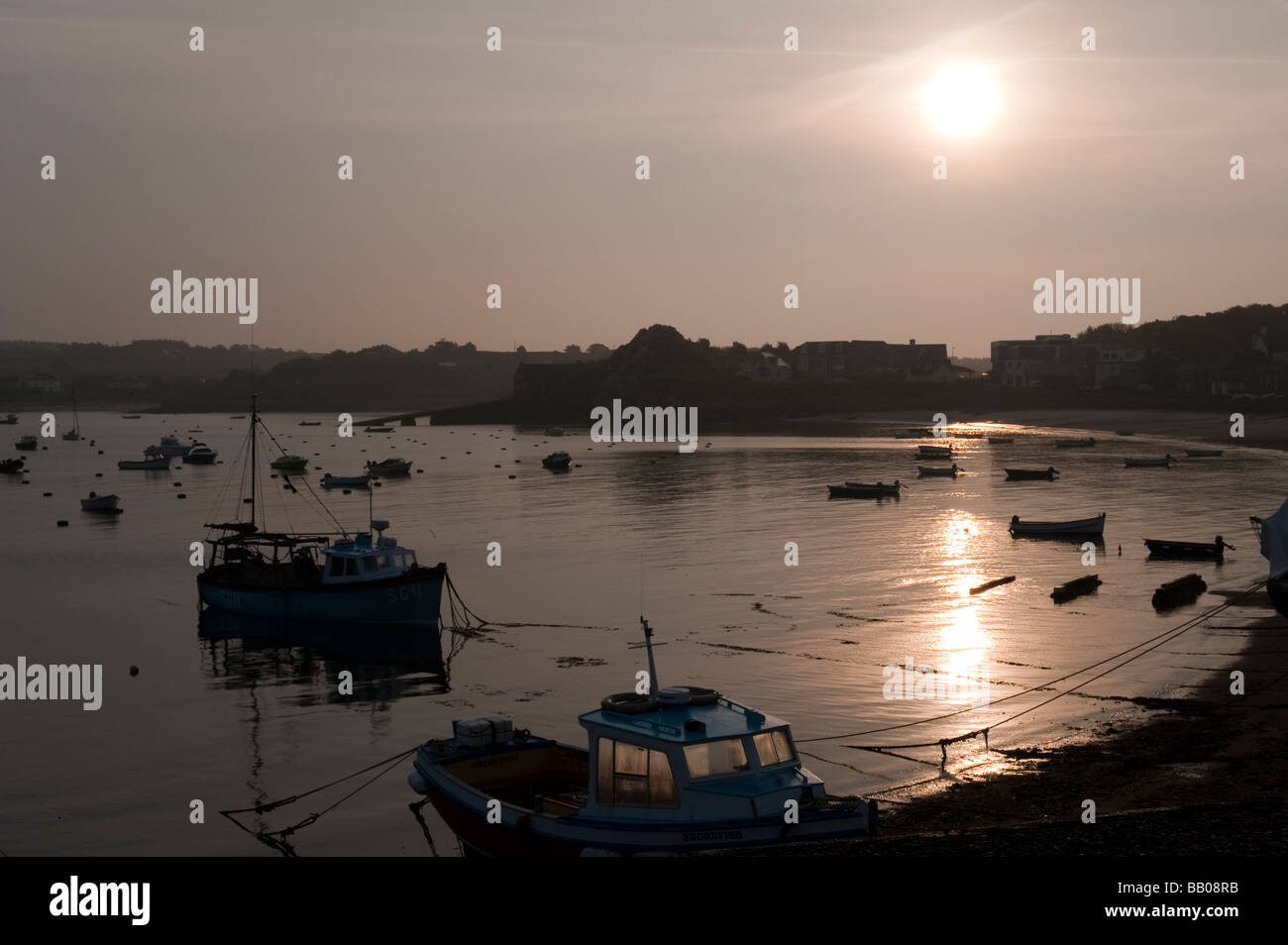Dawn sunshine St Mary's Harbour Isles of Scilly - 2 Stock Photo