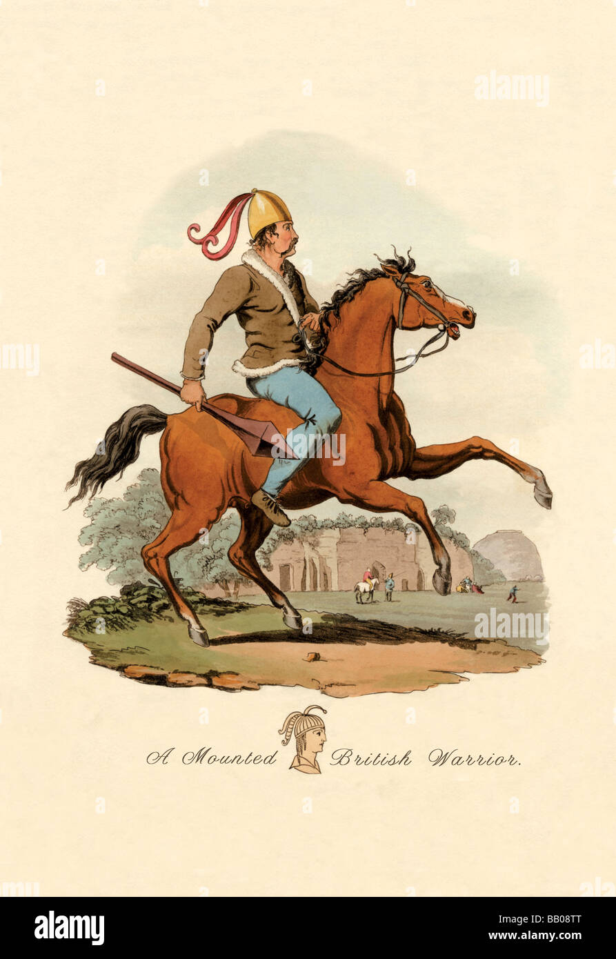 A Mounted British Warrior Stock Photo