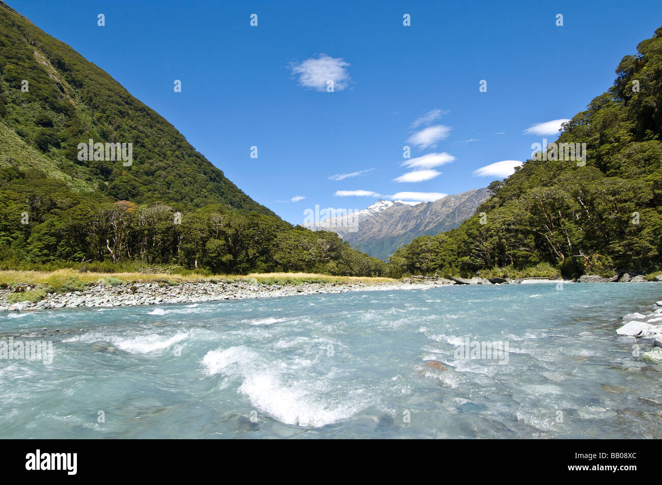 West Matukituki river Mount Aspiring National Park South Island New Zealand Stock Photo
