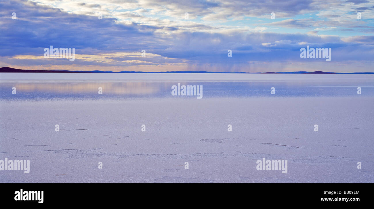 Rain over Lake Gairdner South Australia Stock Photo