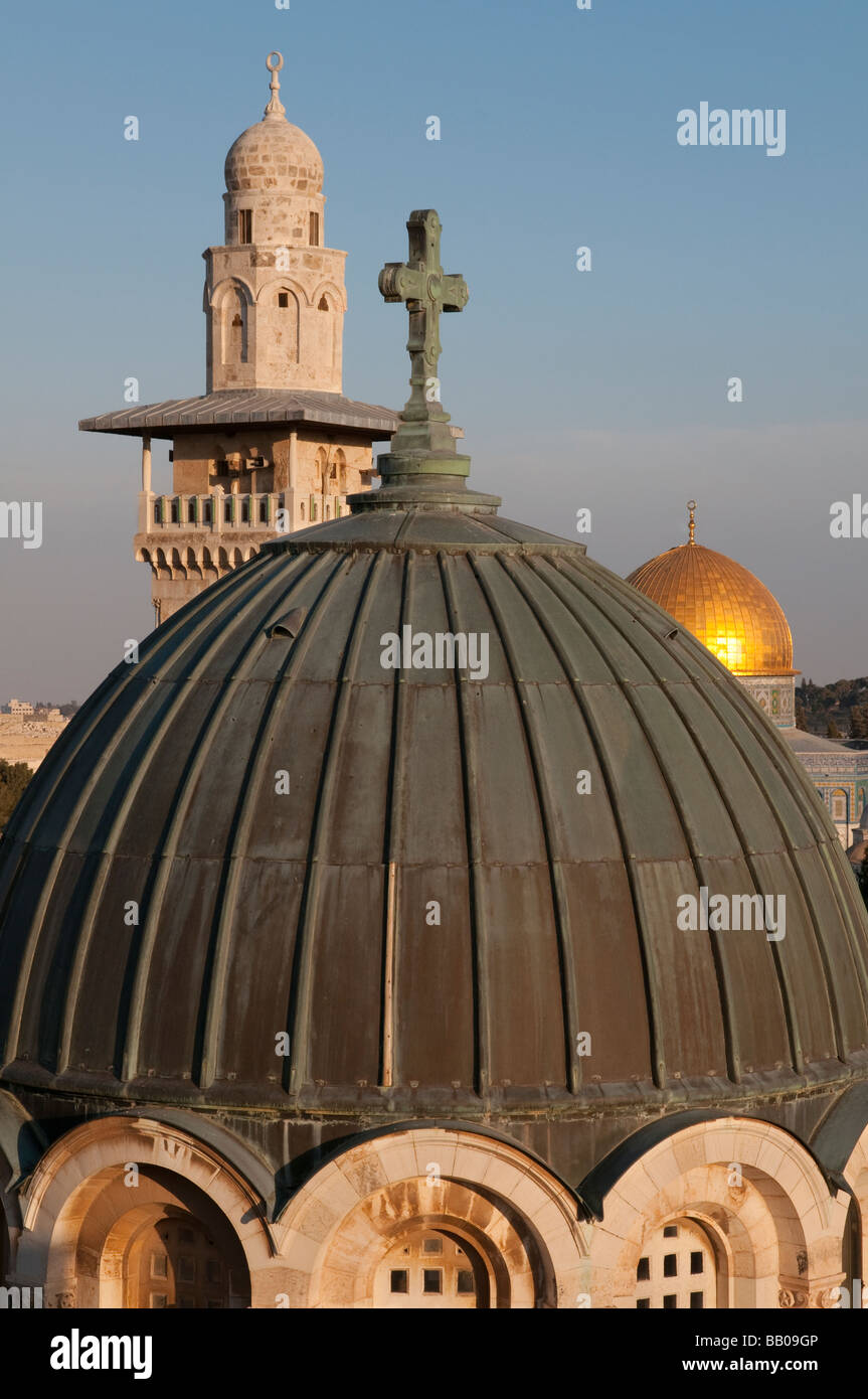 Israel. Jerusalem Old City. Ecce homo dome with dome of the rock in bkgd Stock Photo