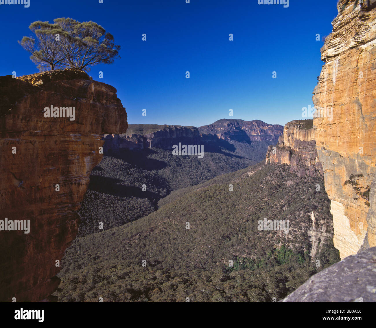 Hanging Rock Blue Mountains National Park New South Wales Australia Stock Photo