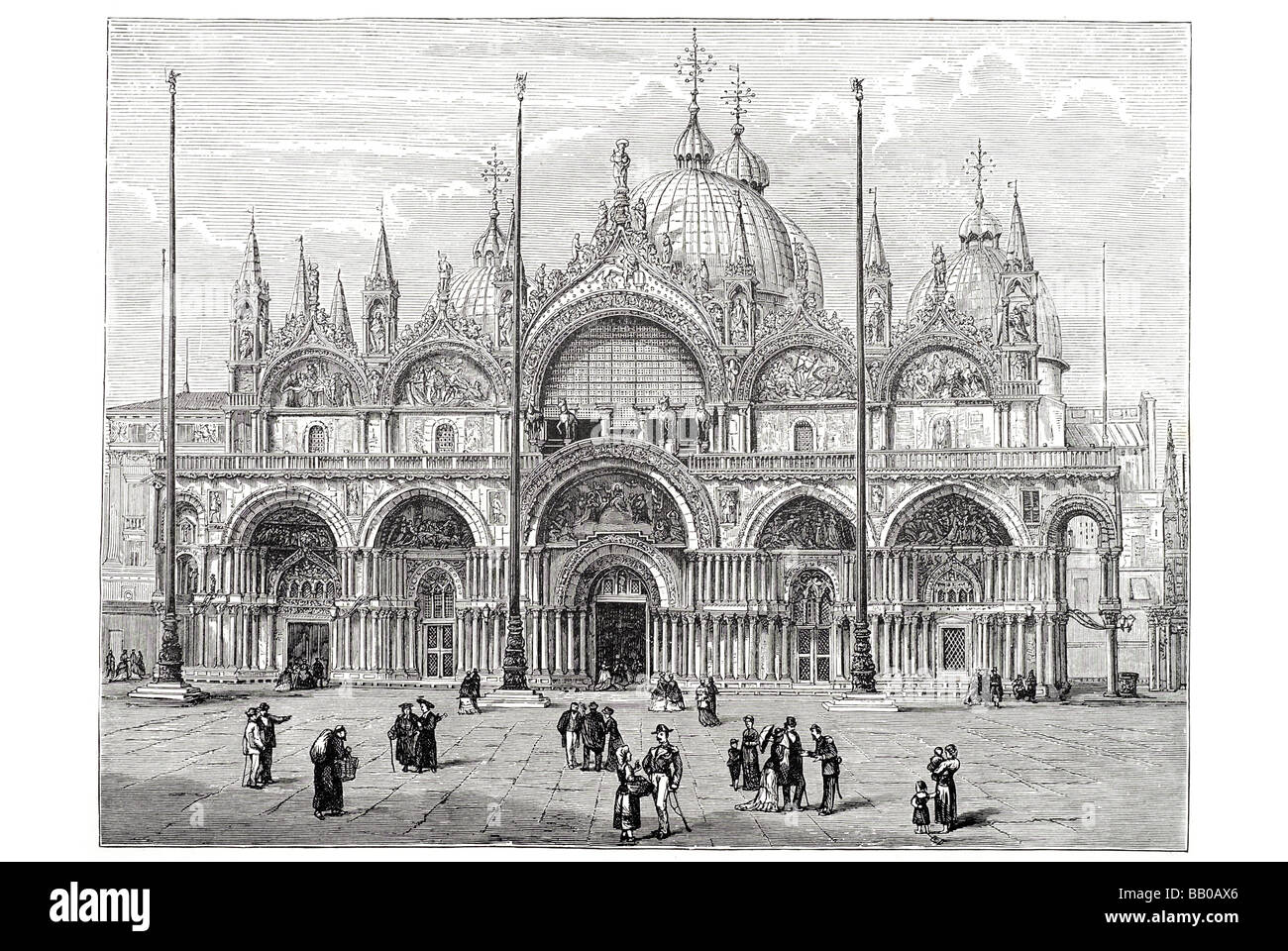st mark's cathedral venice west front Basilica church Byzantine architecture Doge's Palace chapel Catholic Archdiocese opulent d Stock Photo