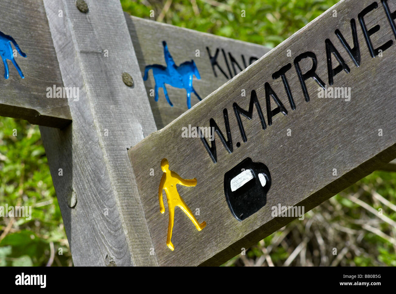 Signpost for public footpath, UK Stock Photo
