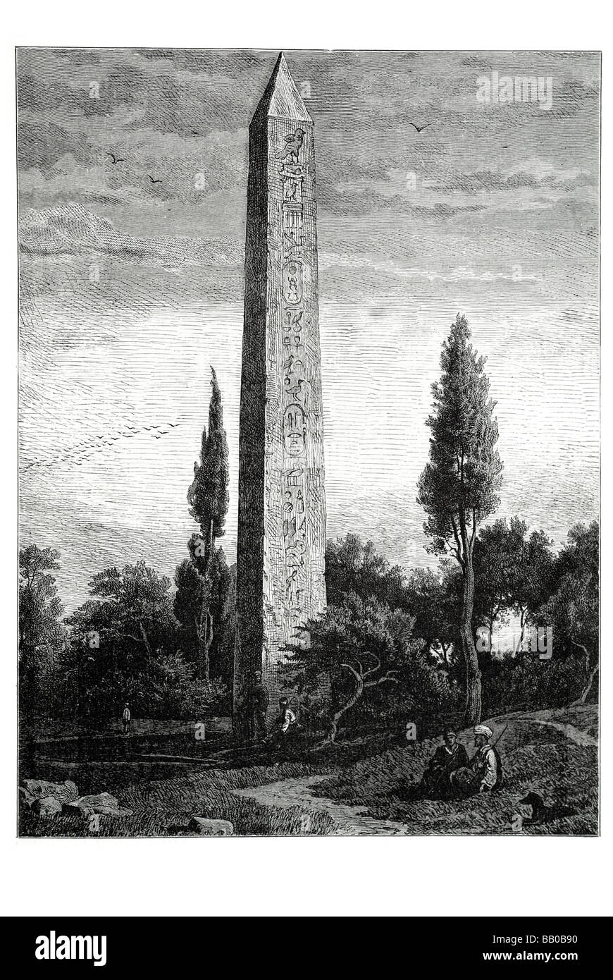 obelisk temple of the sun at heliopolis Stock Photo