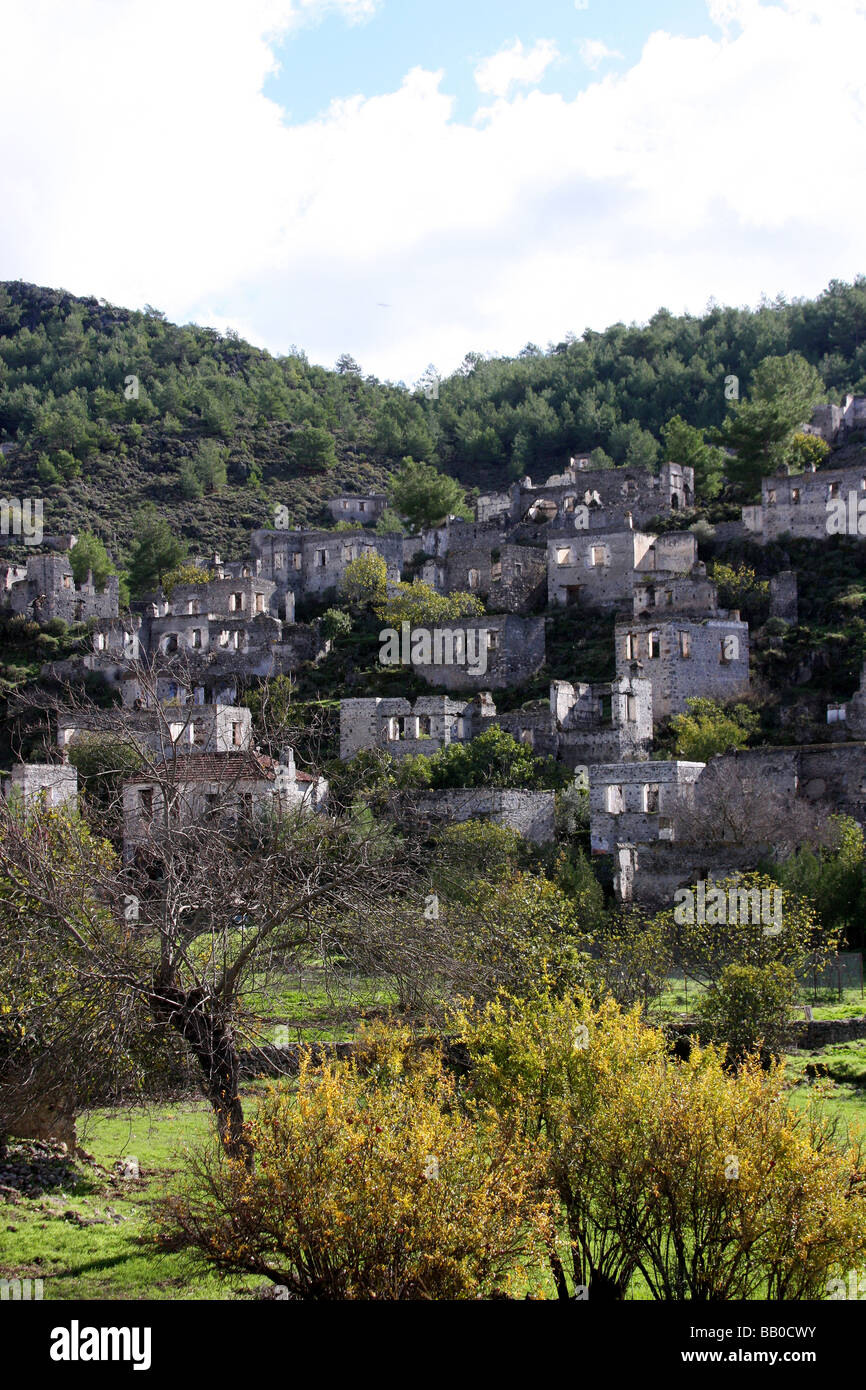 The 'Ghost Village' of Kaya Koy, Antalya, Turkey Stock Photo