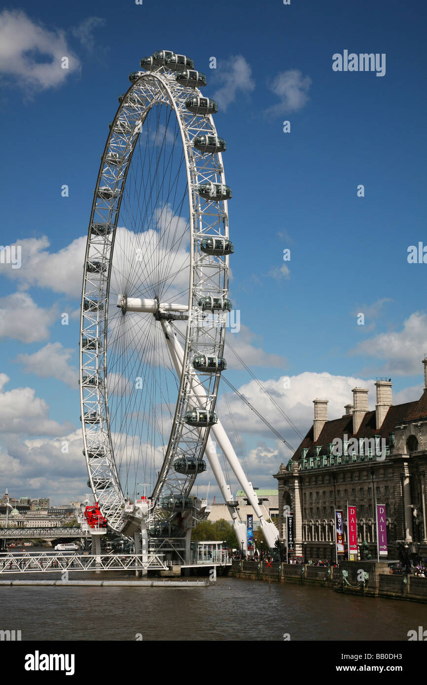 The London Eye and the former County Hall Building on the South Bank ...