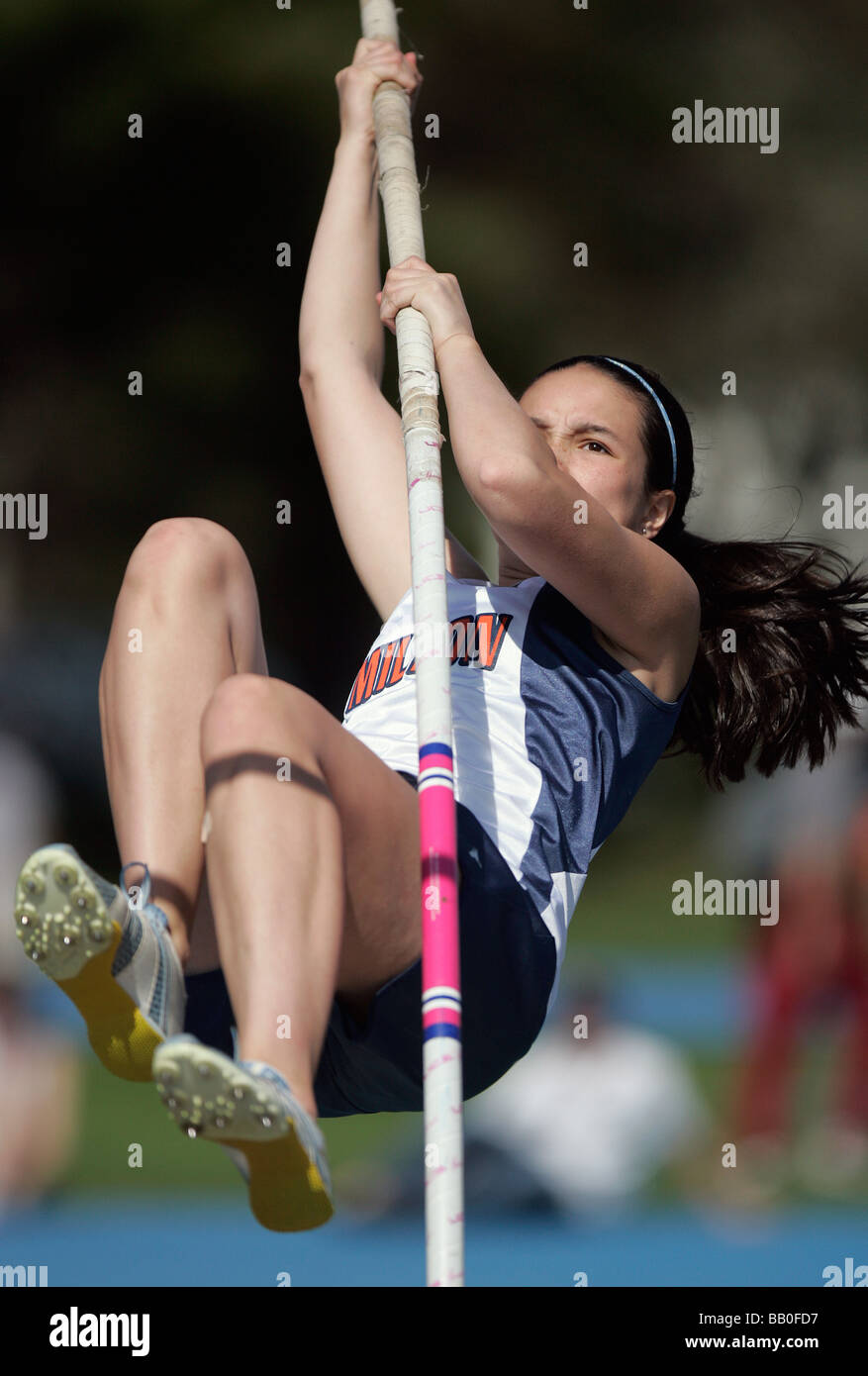 High school sports pole vault Stock Photo Alamy