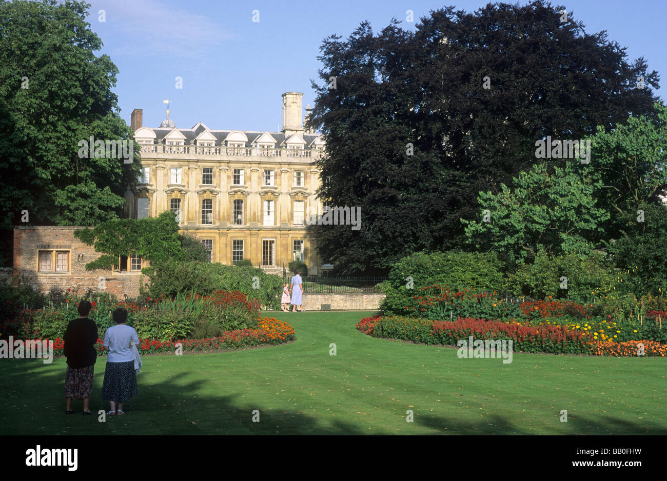 Clare College and gardens Cambridge University Englabd UK English universities Stock Photo