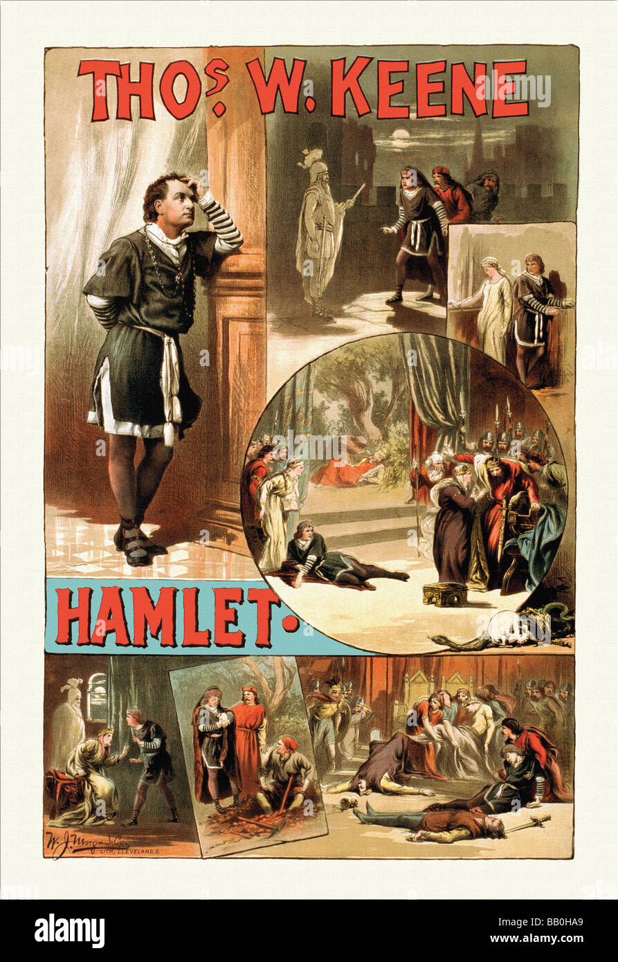 Thos W. Keene as Hamlet Stock Photo