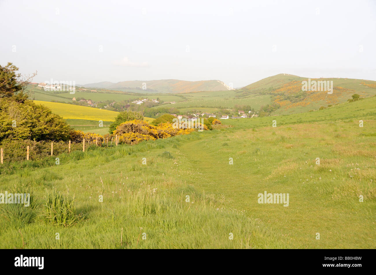 Lulworth and Purbeck Hills and army ranges Stock Photo