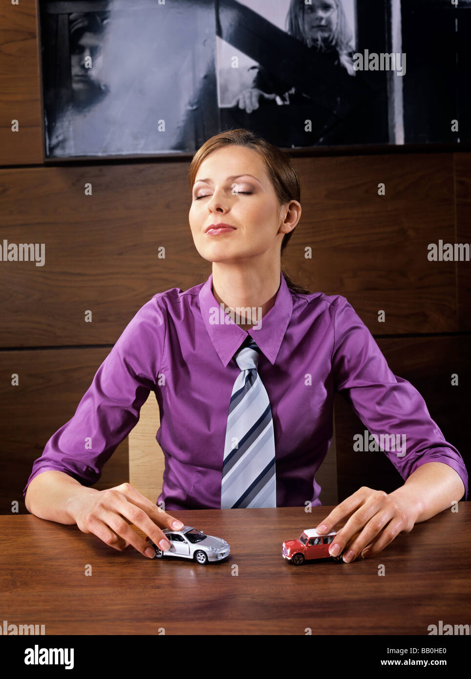 People Woman 25 30 Red Haired Close Closed Eye Eyes Work Tie Office Play Mini Car Cars Indoor Vertical Stock Photo Alamy People Woman 25 30 Red Haired Close Closed Eye Eyes Work Tie Office Play Mini Car Cars Indoor Vertical Stock Photo Alamy